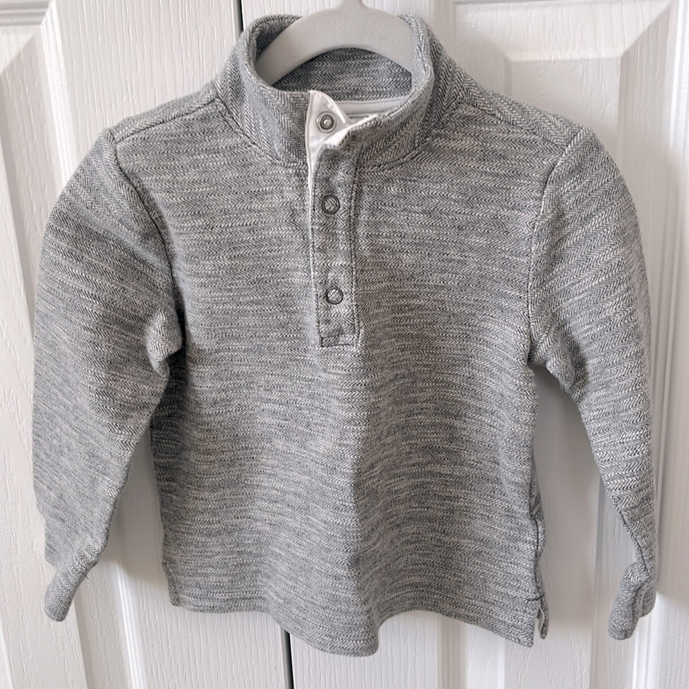 Janie and Jack grey quarter snap pullover